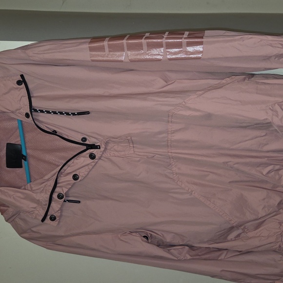 Gently Worn UGG Cameron Size S Pink Anorak Jacket Logo Hooded Quarter Zip Rain - Picture 1 of 5